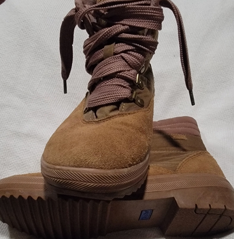 Keds pink/tan boots Size 8
